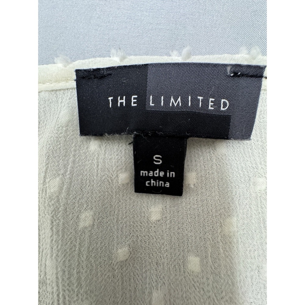 Women's Sheer Ivory Blouse Dotted Size Small The Limited Coquette Renaissance
